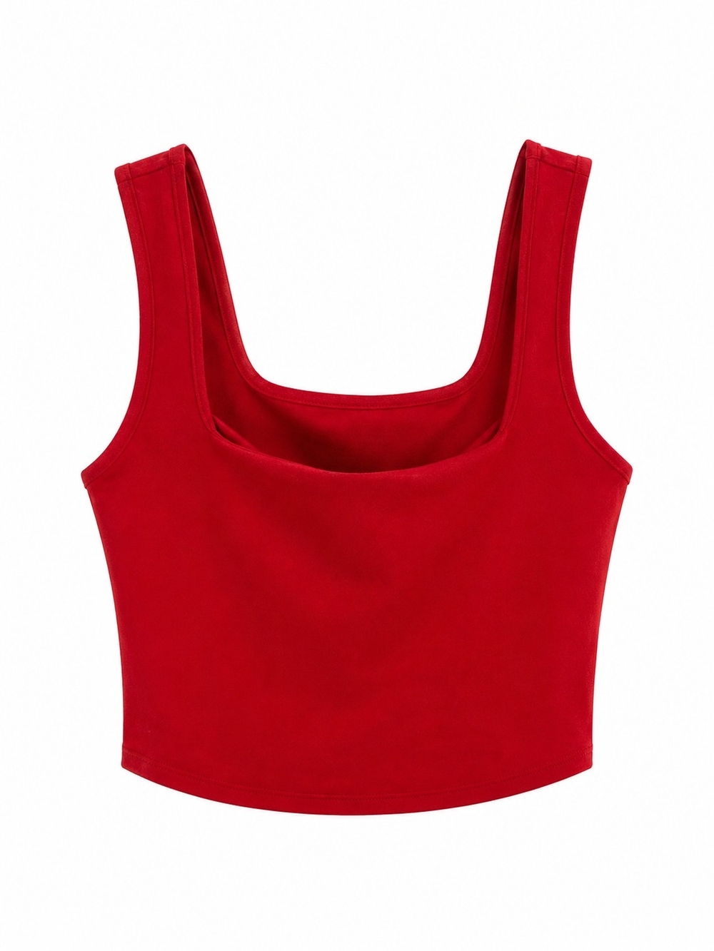 ❤️ Contour Red Double Layer Square Neck Crop Tank Top
